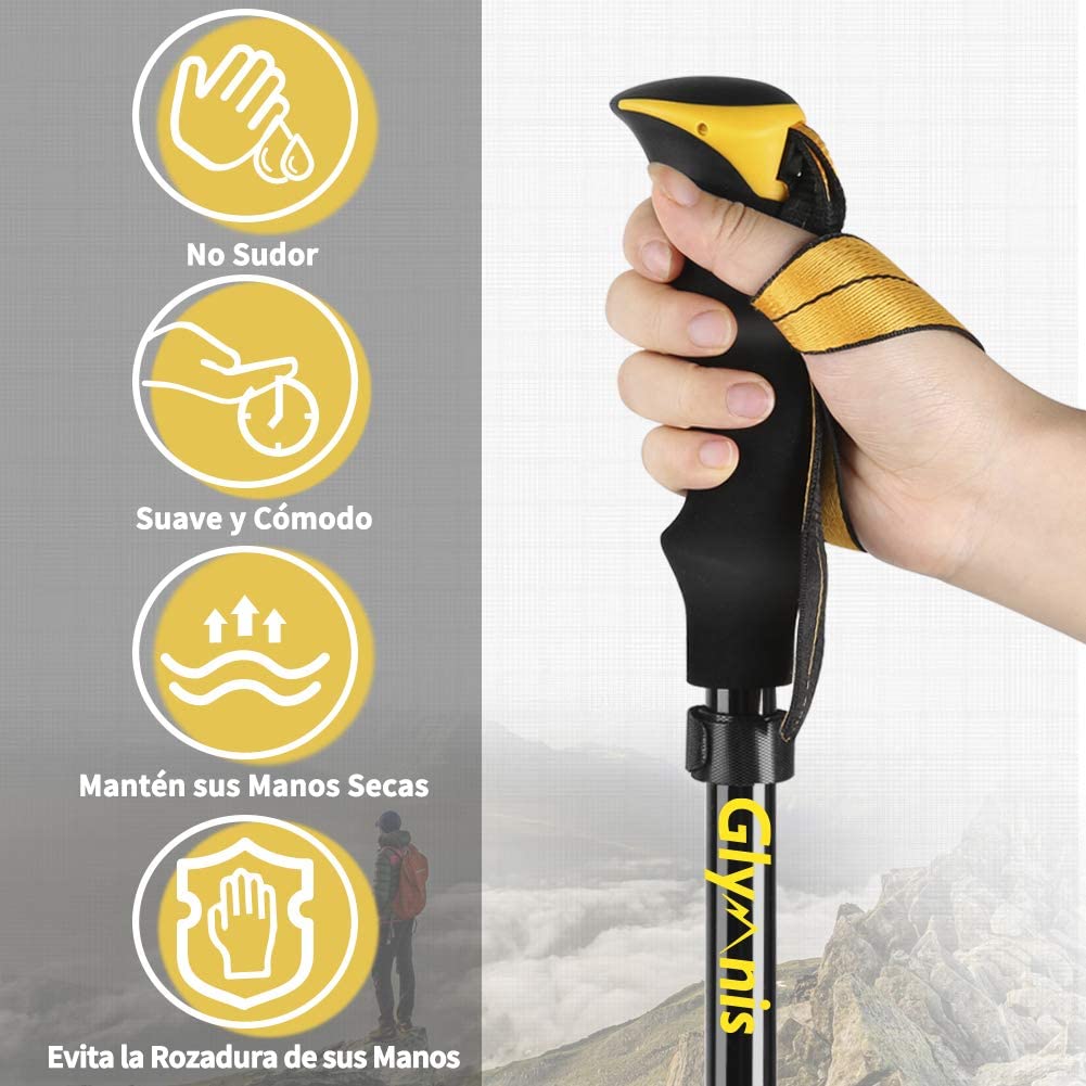 Glymnis Bastones de Senderismo Bastones Trekking Plegables 2pcs - Imagen 6