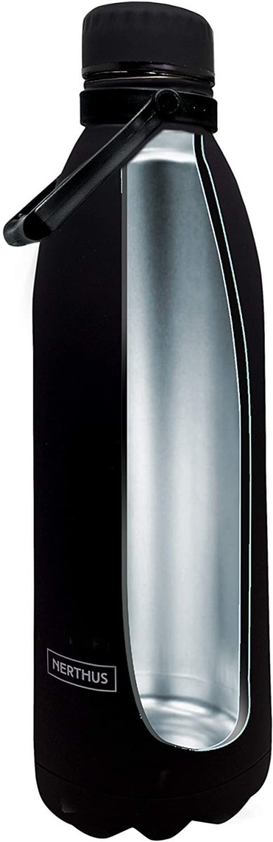 NERTHUS FIH 622 Termo Doble Pared para frios y Calientes Diseño Negra de Acero Inoxidable 1500 ml Libre de BPA - Imagen 3
