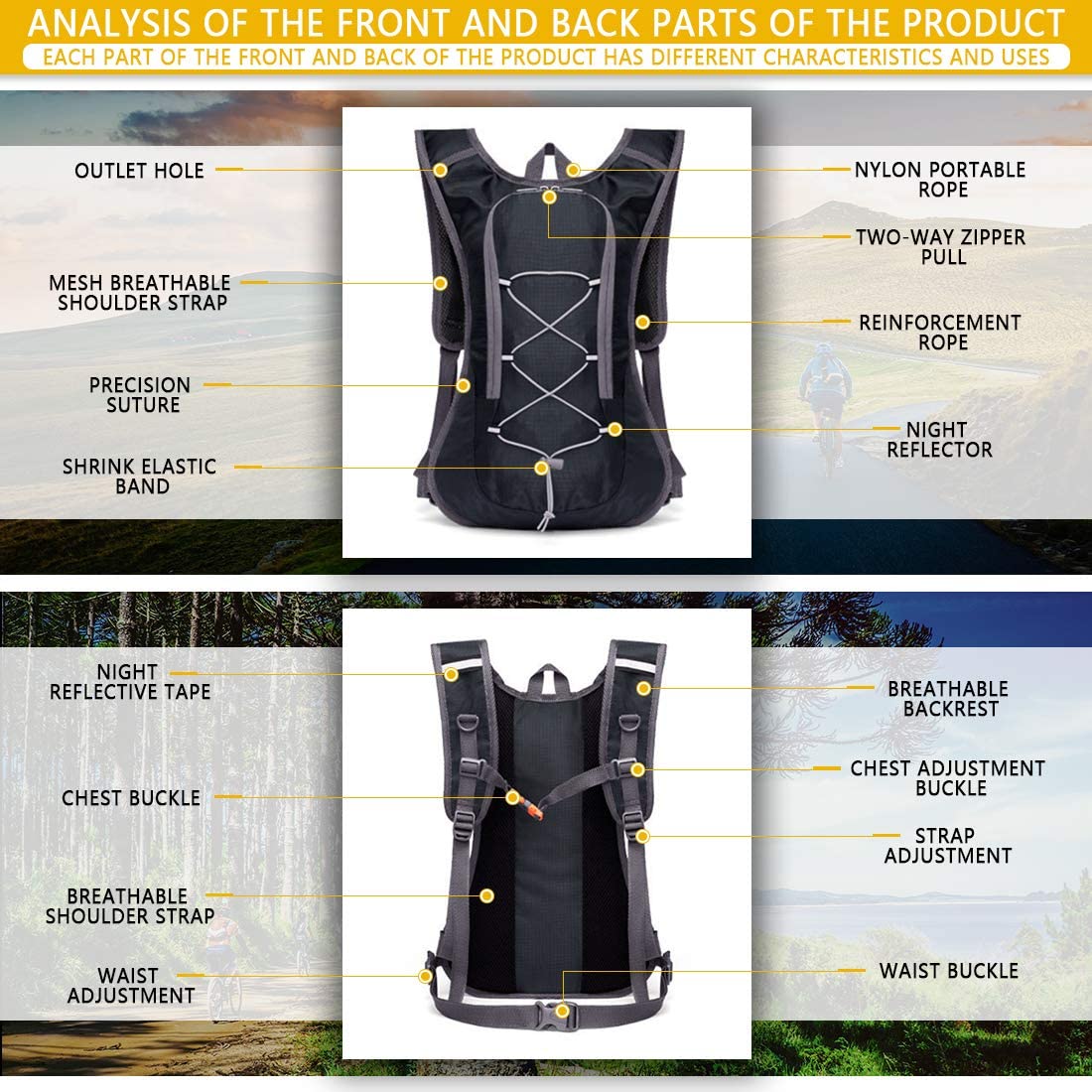 Aiface 8L Mochila de Ciclismo Ligero - Imagen 6