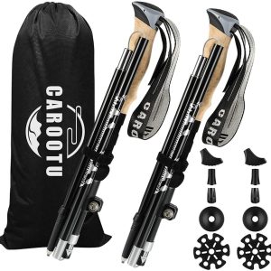 Bastones de trekking – Bastones de senderismo ajustables, aleación de aluminio 7075