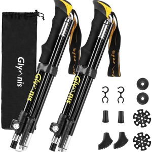 Glymnis Bastones de Senderismo Bastones Trekking Plegables 2pcs