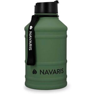 Navaris Botella de Agua de Acero Inoxidable – Cantimplora XXL de Metal de 2.2 L