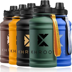 Khroom® Botella de Agua XXL de 1.3 y 2.2 litros de Acero Inoxidable