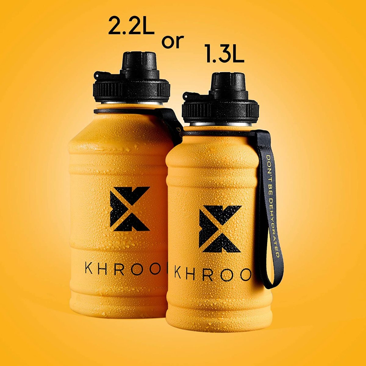 Khroom® Botella de Agua XXL de 1.3 y 2.2 litros de Acero Inoxidable - Imagen 4