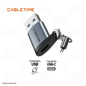 ADAPTADOR USB-A MACHO A USB TIPO-C HEMBRA CABLETIME CP73G | 5GBPS