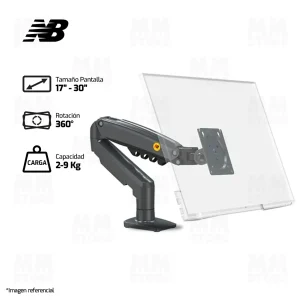 BRAZO - RACK PARA MONITOR NB ERGONOMIC F80 | HIDRAULICO | 17" - 30" | NEGRO