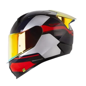 CASCO INTEGRAL SHAFT 560 EVO CRAWLER GRIS OSCURO ROJO BRILLANTE