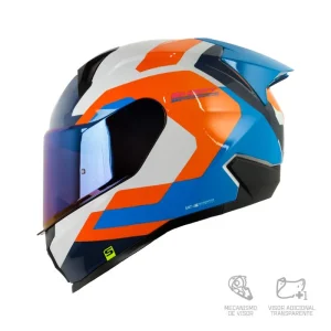 CASCO INTEGRAL SHAFT 560 EVO GUAYBARE NARANJA AZUL BRILLANTE