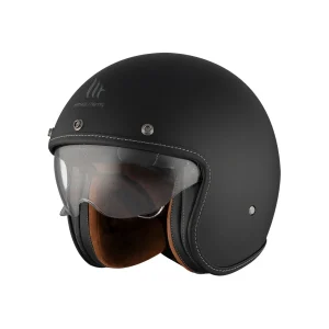 CASCO ABIERTO MT LE MANS 2 SV SOLID A1 NEGRO MATE
