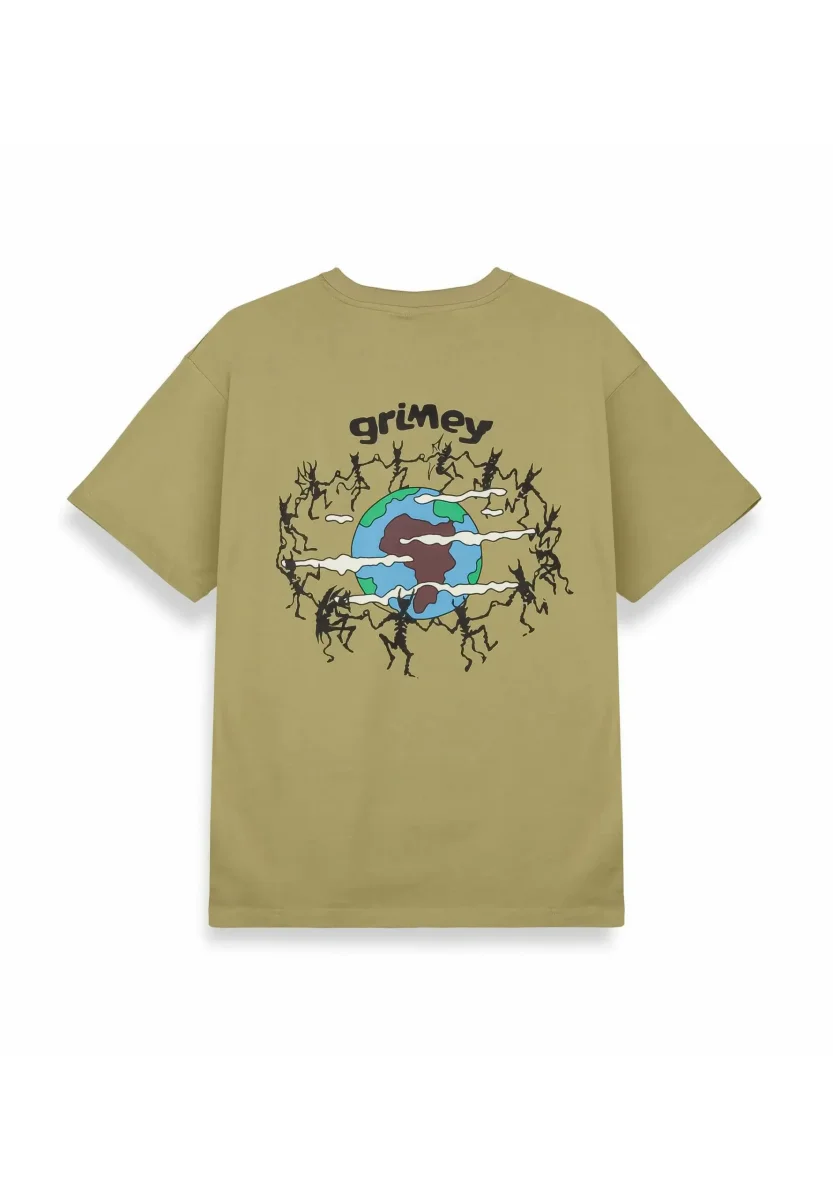 Camiseta GRIMEY manga corta GA774-FW25 THE PLANET REGULAR THE KHAKI-verde - Imagen 4