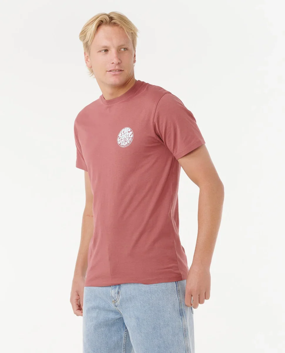 Camiseta Hombre RIP CURL manga corta WETTIE ICON 0QAMTE(apple butter)granate - Imagen 3