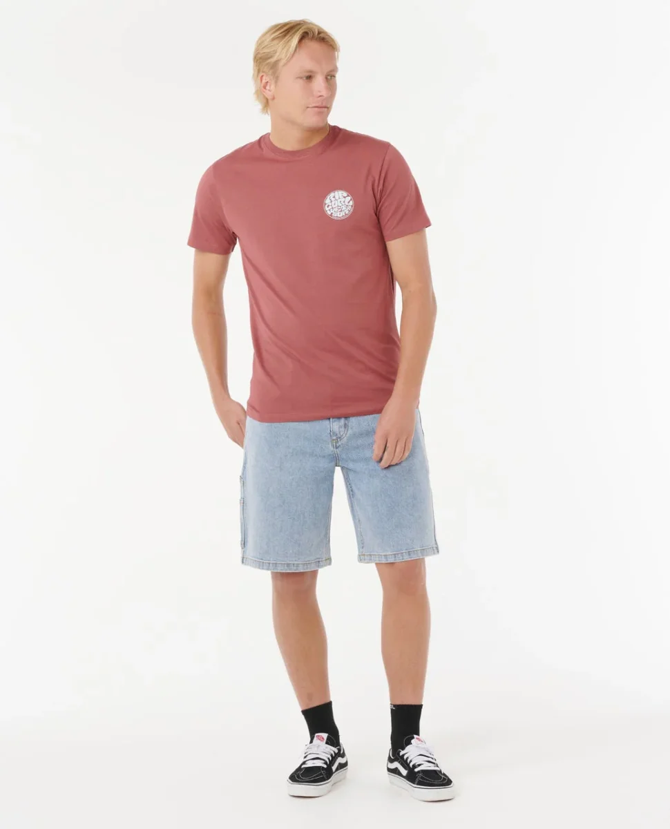 Camiseta Hombre RIP CURL manga corta WETTIE ICON 0QAMTE(apple butter)granate - Imagen 5