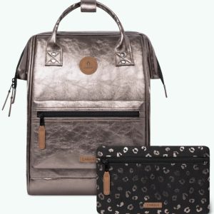 MOCHILA -BOLSO CABAIA LOUISVILLE small ref-CAB743JQKC-TWO POCKETS brown iridescent-marrón