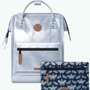 MOCHILA -BOLSO CABAIA small FIJI ref-CAB766NRXX-TWO POCKETS Color Plata