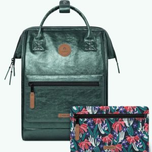 MOCHILA -BOLSO CABAIA XS LUCERNE ref-CAB336KCZH-TWO POCKETS DARK GREEN IRIDESCENT-verde brillo