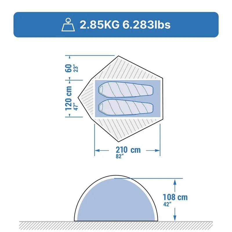 Carpa para acampar domo trekking 2 personas SIMOND MT500 - Imagen 7