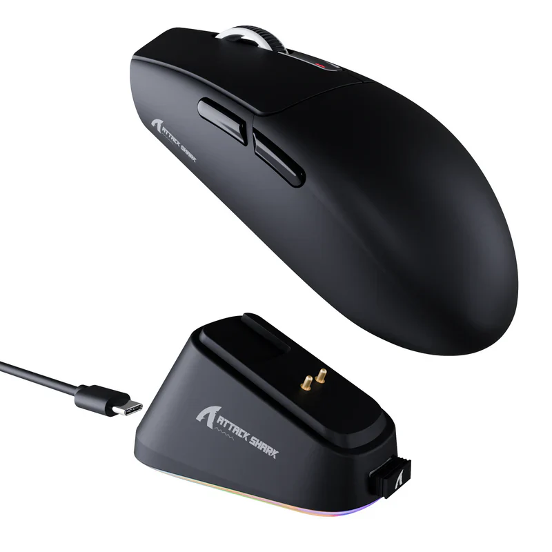 MOUSE ATTACK SHARK G3 PRO | BASE DE CARGA | INALAMBRICO | 25,000 DPI | NEGRO - Imagen 4