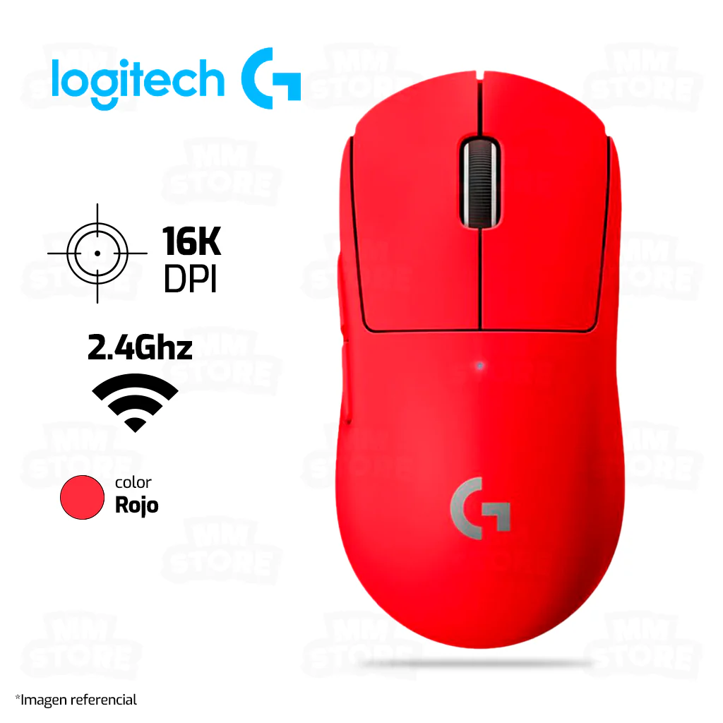 MOUSE LOGITECH GPRO X SUPERLIGHT | INALAMBRICO | 16,000 DPI | ROJO - Imagen 2