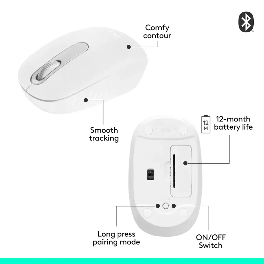 MOUSE LOGITECH M196 | BLUETOOTH | 1,000 DPI | BLANCO - Imagen 4