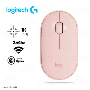 MOUSE LOGITECH PEBBLE 2 M350S | BLUETOOTH - INALÁMBRICO | 1,000 DPI | ROSADO