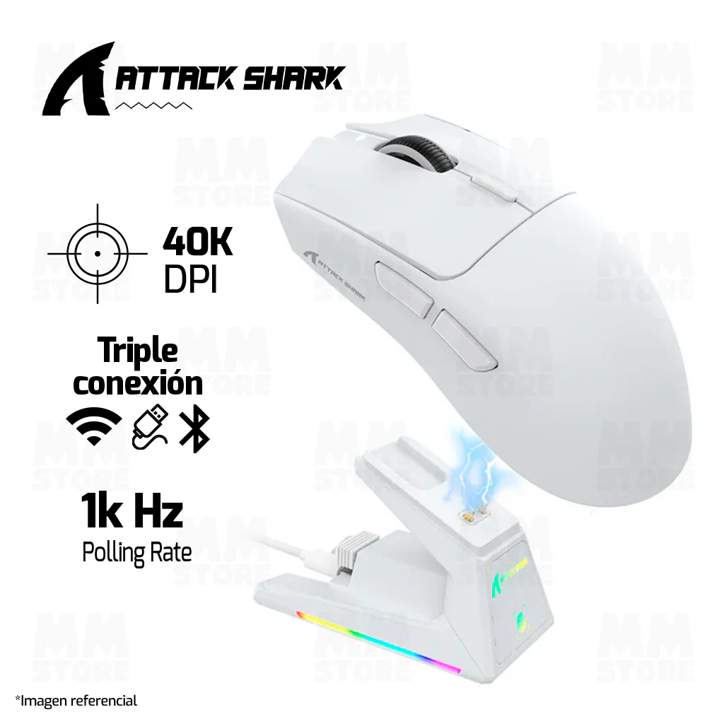 MOUSE ATTACK SHARK X1 | INALAMBRICO | 40,000 DPI | BLANCO - Imagen 2