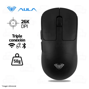 MOUSE AULA SC680 | INALAMBRICO - BLUETOOTH | 26,000 DPI | NEGRO