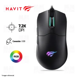 MOUSE HAVIT MS1014 | 7,200 DPI | RGB | NEGRO