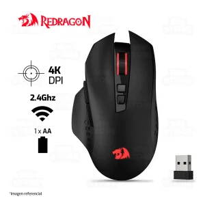 MOUSE REDRAGON GAINER M656 | INALAMBRICO | 4,000 DPI | RGB | NEGRO
