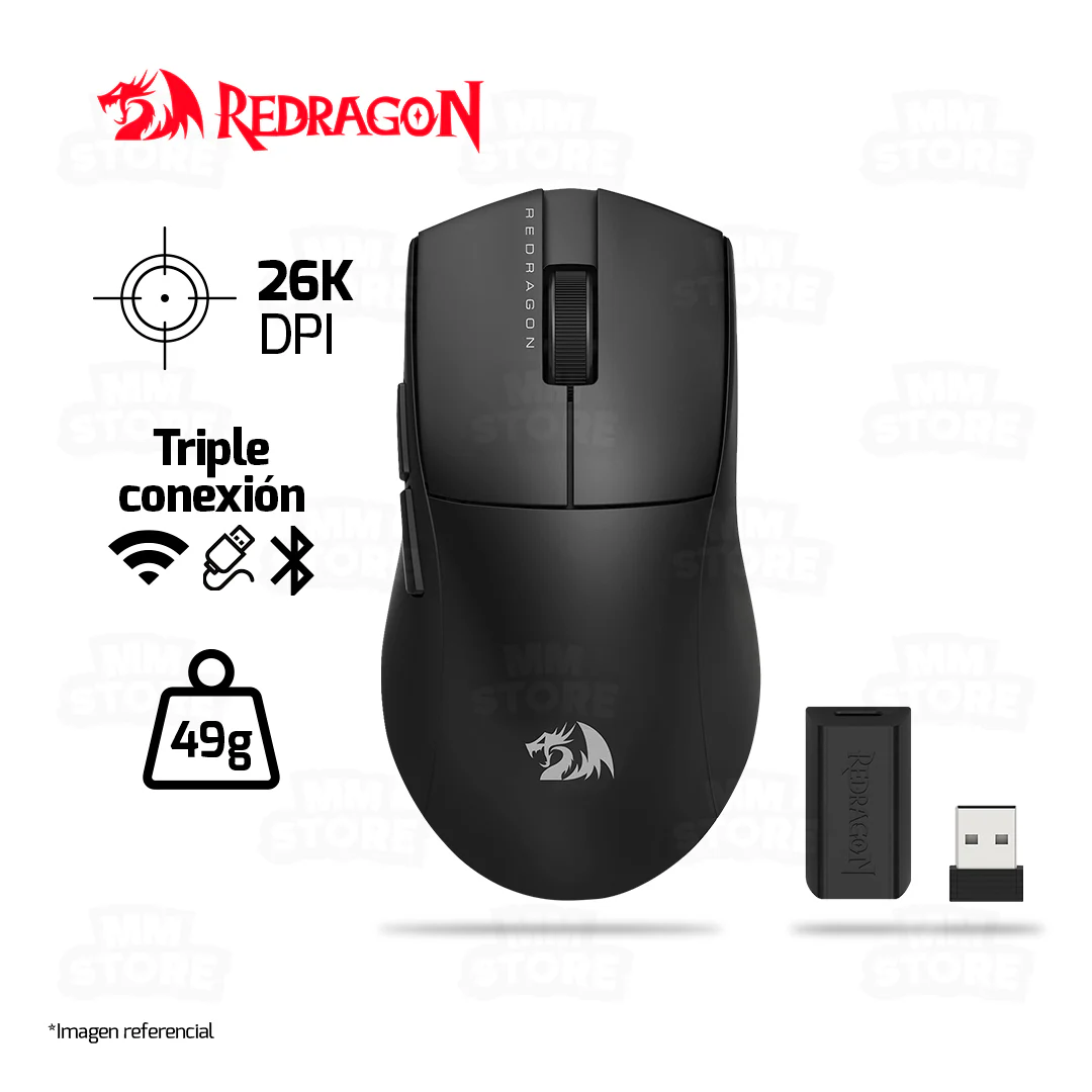 MOUSE REDRAGON K1NG PRO ( 1K HZ) M916-PRO-1K | INALAMBRICO | 26,000 DPI | NEGRO - Imagen 2