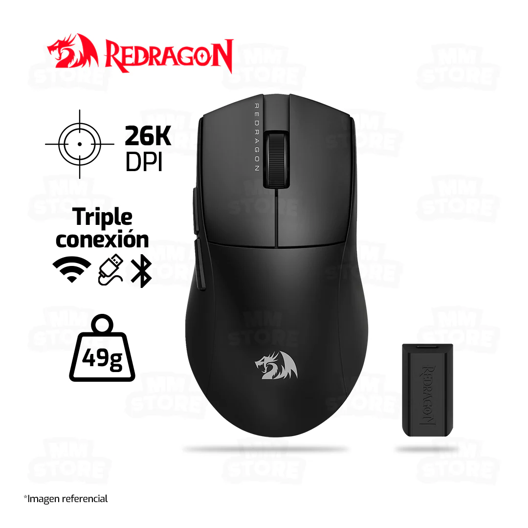 MOUSE REDRAGON K1NG PRO (4K HZ) M916-PRO-4K | INALAMBRICO | 26,000 DPI | NEGRO - Imagen 2