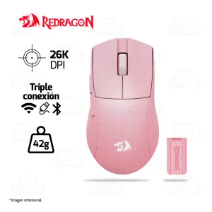 MOUSE REDRAGON K1NG PRO (4K HZ) M916P-PRO-4K | INALAMBRICO | 26,000 DPI | ROSADO