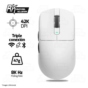 MOUSE ROYAL KLUDGE M3 | INALAMBRICO | 8,000 Hz | 42,000 DPI | BLANCO