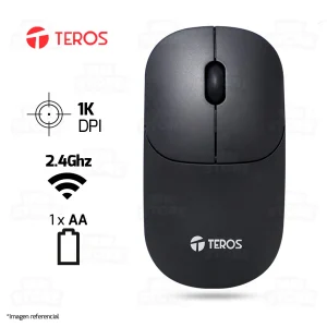 MOUSE TEROS TE-1217S | INALAMBRICO | 1,000 DPI | NEGRO