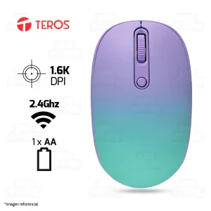 MOUSE TEROS TE-1224S | INALAMBRICO | 1,600 DPI | DEGRADADO AURORA BOREAL