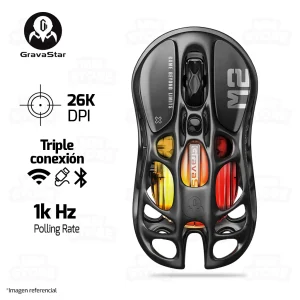 MOUSE GRAVASTAR MERCURY M2 | INALAMBRICO | 26,000 DPI | STEALTH-BLACK