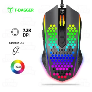 MOUSE T-DAGGER IMPERIAL LITE T-TGM310RGB | 10 000 DPI | RGB | NEGRO
