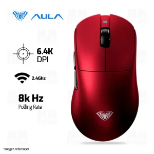 MOUSE AULA SC900 MAX | INALAMBRICO | 8000 HZ | 26,000 DPI | ROJO