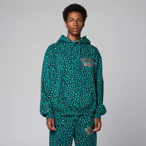 SUDADERA con capucha GRIMEY Royal Paw Boxy Green GCH644-fw25 leopard verde