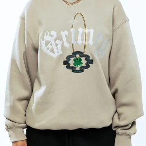 SUDADERA con cuello redondo GRIMEY Saoirse Vintage crewneck Grey GSW602 Beige
