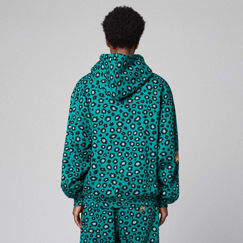 SUDADERA con capucha GRIMEY Royal Paw Boxy Green GCH644-fw25 leopard verde - Imagen 4