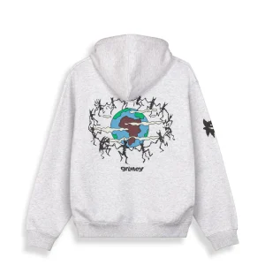 SUDADERA con capucha GRIMEY  the planet regular hoodie sport GCH651 fw25 gris claro