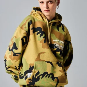 SUDADERA con capucha GRIMEY  Follow The Dollar Brown Camo GCH610-Camuflaje