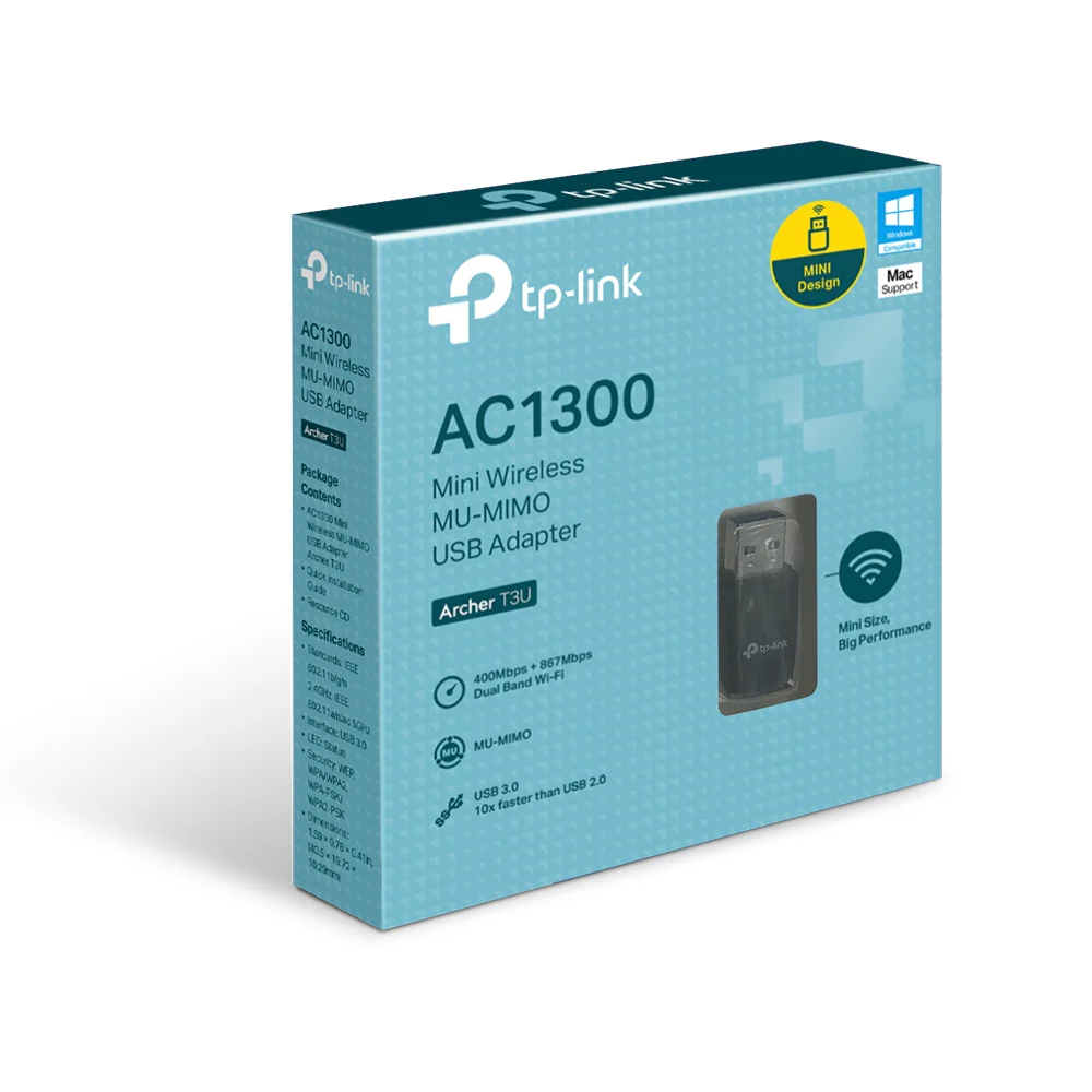 ADAPTADOR WIFI TP-LINK TL-ARCHER T3U AC1300 MINI | USB 3.0 | 2.4 GHz - 5GHz - Imagen 3