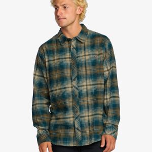 Camisa de franela para hombre BILLABONG ref-24A053506 OTR cuadros marrón y verde
