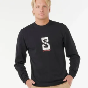 Camiseta Hombre RIP CURL manga larga The Search Gear black ref-OTGMTE negro