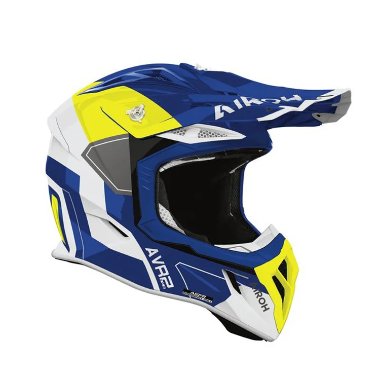 CASCO AIROH AVIATOR ACE 2 SHIELD AZUL AMARILLO - Imagen 3