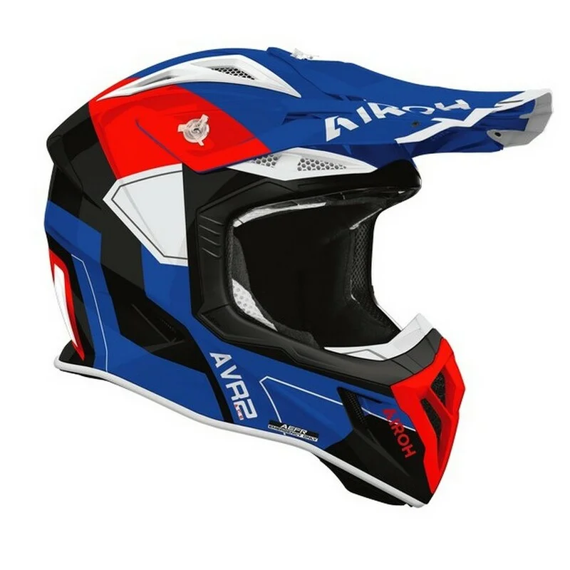 CASCO AIROH AVIATOR ACE 2 SHIELD AZUL ROJO - Imagen 3
