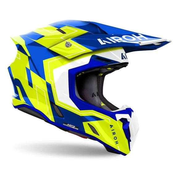 CASCO AIROH TWIST 3 DIZZY AZUL AMARILLO - Imagen 3