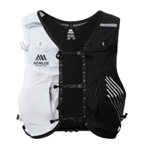 Mochila Trail Running 10 Lts Aonijie Negra con Blanco