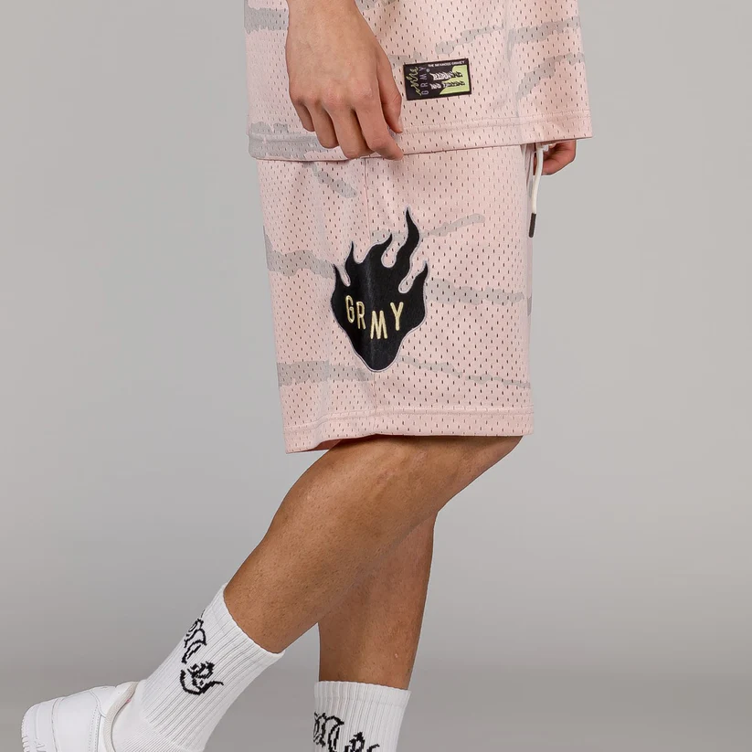 Pantalón corto GRIMEY GRBS175 S23Q2 cloven tongues ALL OVER PRINT-CREAM-rosa claro - Imagen 3